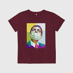 Футболка хлопковая детская Мистер Бин, цвет: меланж-бордовый