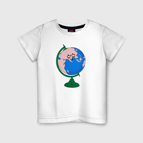 Детская футболка Глобус / Белый – фото 1