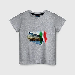 Футболка хлопковая детская Страны Италия Сицилия, цвет: меланж