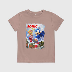 Футболка хлопковая детская SONIC СОНИК Z, цвет: пыльно-розовый