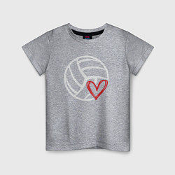 Футболка хлопковая детская Love Volleyball, цвет: меланж