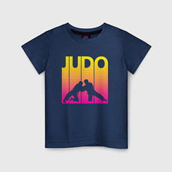 Футболка хлопковая детская Judo Sport, цвет: тёмно-синий