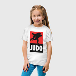 Футболка хлопковая детская Judo, цвет: белый — фото 2