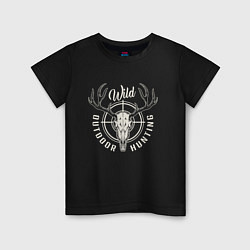 Футболка хлопковая детская Wild hunting, цвет: черный