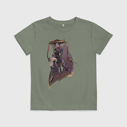 Футболка хлопковая детская Скарамучча, цвет: авокадо