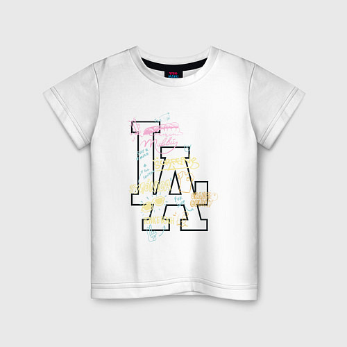 Детская футболка LA Sticker / Белый – фото 1