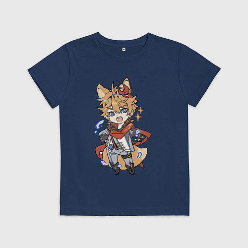 Детская футболка Лисёнок Тарталья / Тёмно-синий – фото 1