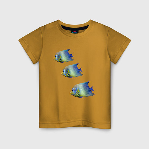 Детская футболка Рыба / Горчичный – фото 1