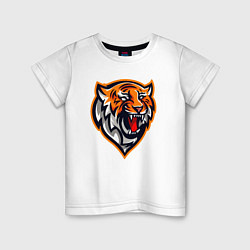 Футболка хлопковая детская Tiger Scream, цвет: белый