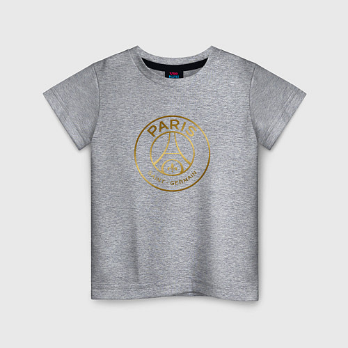 Детская футболка PSG GOLD LOGO ПСЖ ЗОЛОТО / Меланж – фото 1