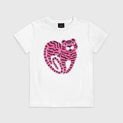 Футболка хлопковая детская Pink Tiger, цвет: белый