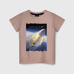 Детская футболка Путешествие к звёздам, Space X