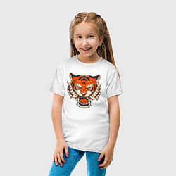 Футболка хлопковая детская Super Tiger, цвет: белый — фото 2