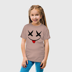 Футболка хлопковая детская Playful smile, цвет: пыльно-розовый — фото 2
