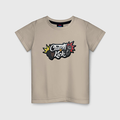 Детская футболка Clutch or Kick / Миндальный – фото 1