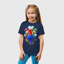 Футболка хлопковая детская Mario Bros, цвет: тёмно-синий — фото 2