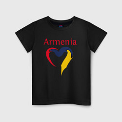 Футболка хлопковая детская Armenia Heart, цвет: черный