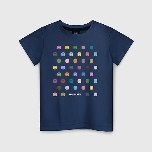 Детская футболка Roblox квадратики / Тёмно-синий – фото 1