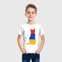 Футболка хлопковая детская Армянский Кот, цвет: белый — фото 2