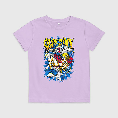 Детская футболка Девушка в руках акулы / Лаванда – фото 1