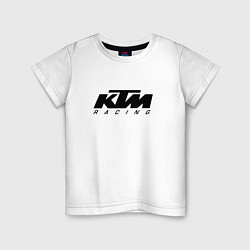 Футболка хлопковая детская КТМ МОТОКРОСС KTM RACING, цвет: белый