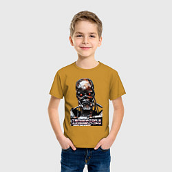 Футболка хлопковая детская Terminator T-800, цвет: горчичный — фото 2