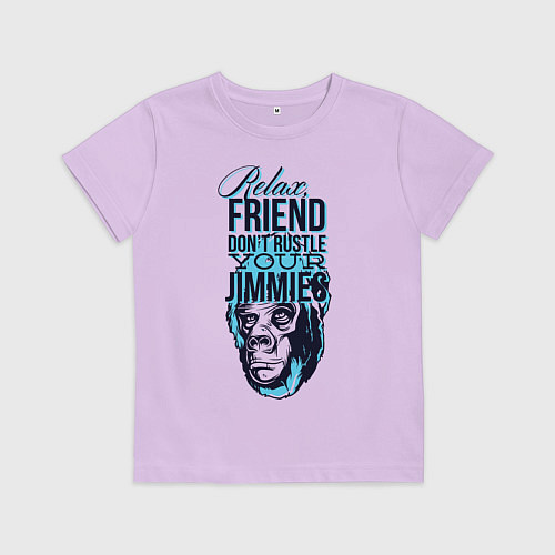 Детская футболка Обезьяна расслабленная / Лаванда – фото 1
