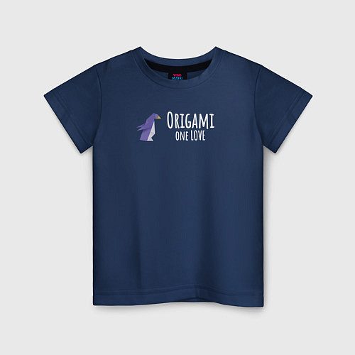 Детская футболка Origami Pinguin / Тёмно-синий – фото 1