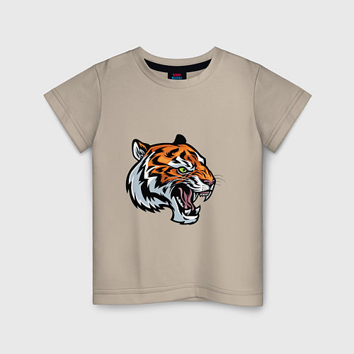 Детская футболка Face Tiger / Миндальный – фото 1