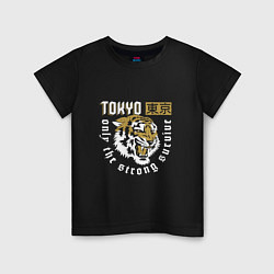 Футболка хлопковая детская Tiger - Japan, цвет: черный