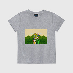Футболка хлопковая детская Mario Coins, цвет: меланж