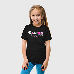 Футболка хлопковая детская Squid Game: Gamer, цвет: черный — фото 2