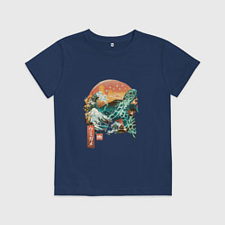 Футболка хлопковая детская Черепаха Япония, цвет: тёмно-синий