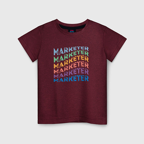Детская футболка Маркетолог / Меланж-бордовый – фото 1