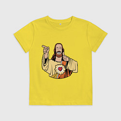 Футболка хлопковая детская Dogma - smile Jesus like, цвет: желтый