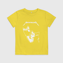 Футболка хлопковая детская MEOWTALLICA, цвет: желтый