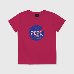 Футболка хлопковая детская Pepe Pepe space Nasa, цвет: маджента