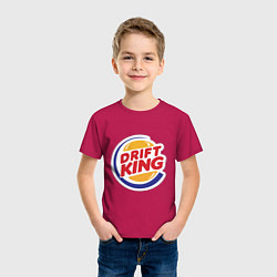 Футболка хлопковая детская Drift король, цвет: маджента — фото 2