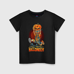 Футболка хлопковая детская Halloween, цвет: черный