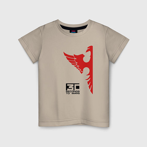 Детская футболка 30 Seconds to Mars красный орел / Миндальный – фото 1