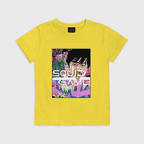 Детская футболка ПОСТЕР POSTER SQUID GAME / Желтый – фото 1