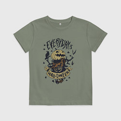 Футболка хлопковая детская Halloween, цвет: авокадо
