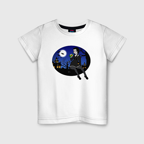 Детская футболка Уэнсдэй Аддамс: Семейка / Белый – фото 1