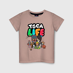 Футболка хлопковая детская Toca Life, цвет: пыльно-розовый