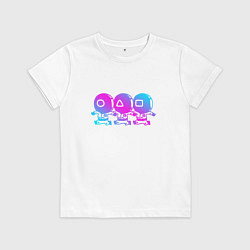 Футболка хлопковая детская Игра в кальмара 2021 Squid Game, цвет: белый