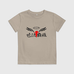 Футболка хлопковая детская Tokyo Revengers Team Walhalla, цвет: миндальный