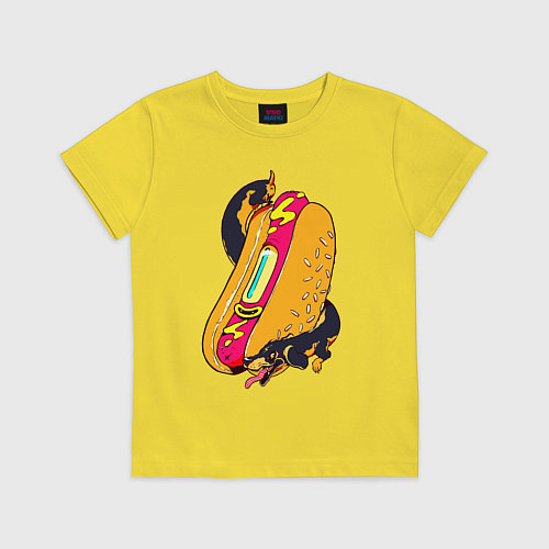 Детская футболка HotDog / Желтый – фото 1
