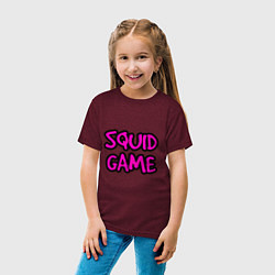 Футболка хлопковая детская Squid Game Pinker, цвет: меланж-бордовый — фото 2