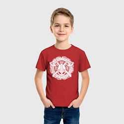 Футболка хлопковая детская Руны, топоры и шлем, цвет: красный — фото 2