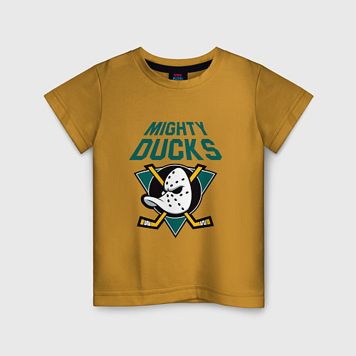 Детская футболка Анахайм Дакс, Mighty Ducks / Горчичный – фото 1